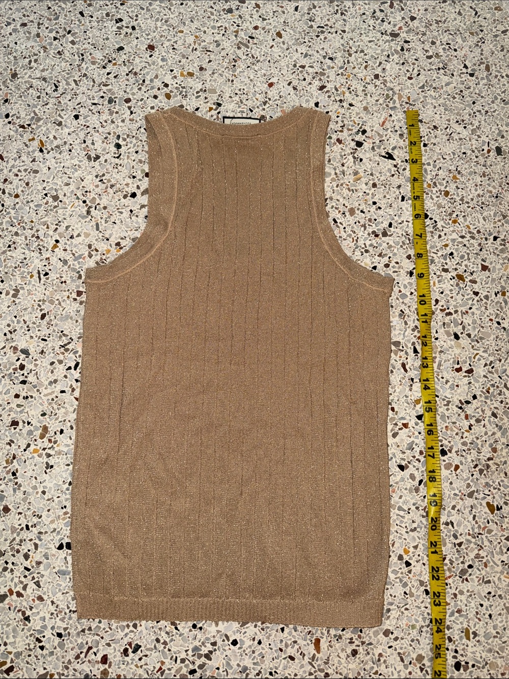 Tuckernuck Metallic knit Ari sleeveless tank top Large L gold - Picture 9 of 9